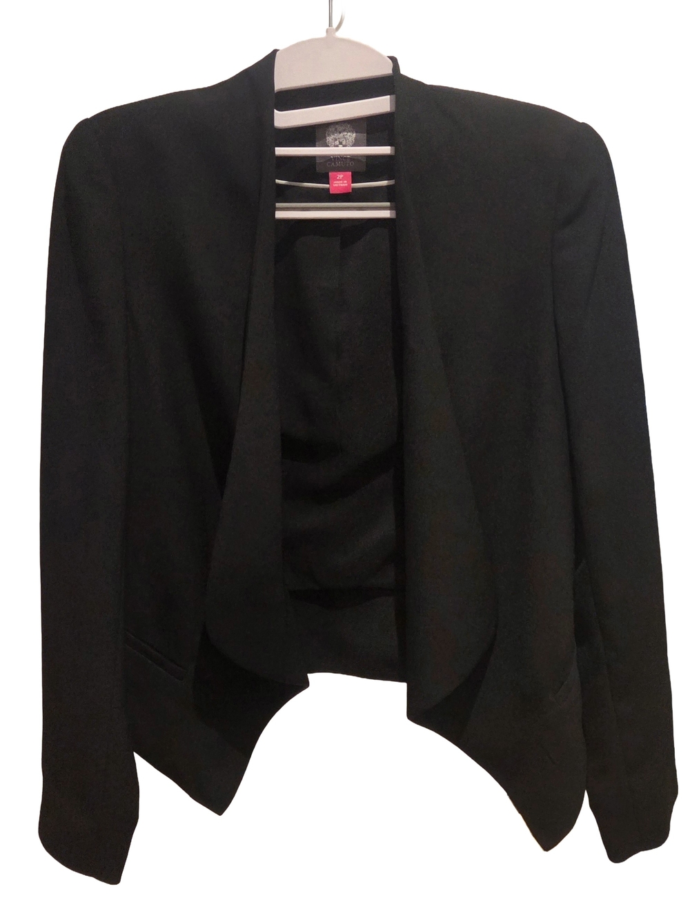 Vince Camuto Black Drape-Front Blazer